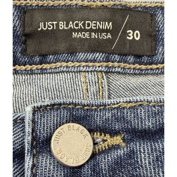 Just Black Denim Wide Leg High Rise Blue Jeans Womens 30 (Fit 29x28) Made in USA - Picture 9 of 11